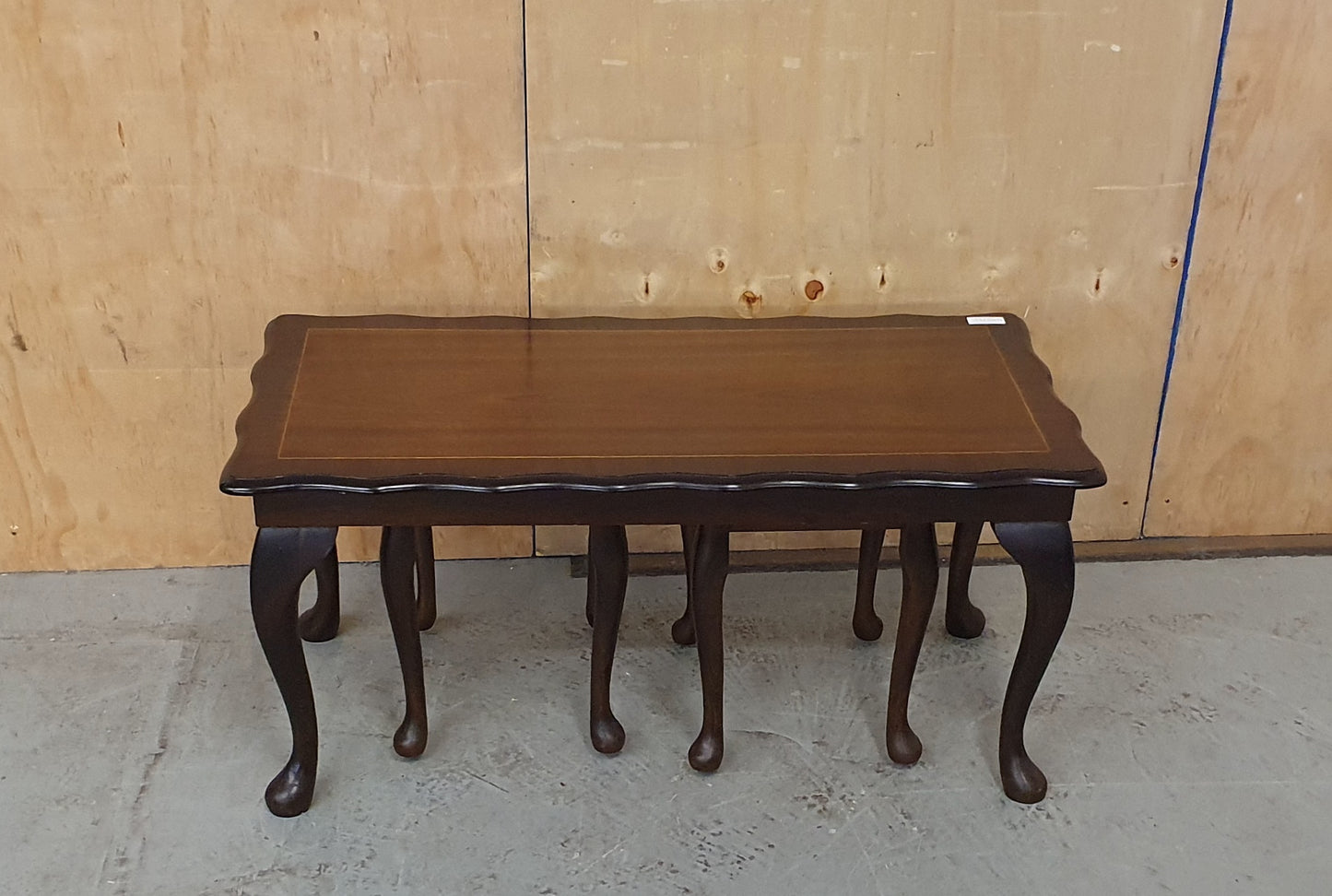 Mahogany Large Coffee Table with 2 Small Nest of Tables and Cabriole Legs - EL102783