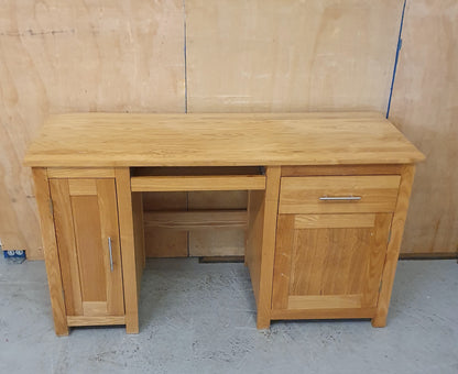 Large Solid Wood Desk with Pull Out Mid Section 1 Drawer and 2 Doors - 103860