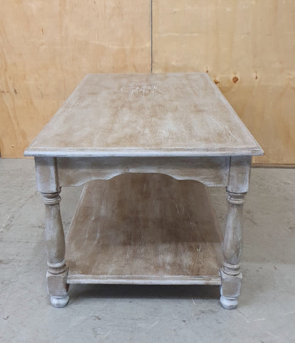 Large Pine Upcycled Distressed Coffee Table - EL104534
