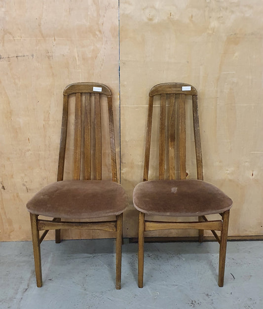 2 Matching Dining Chairs with Velvet Seat Covers - EL101603 / EL101604