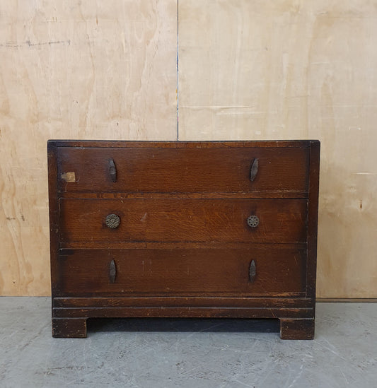 Vintage 3 Drawer Chest of Drawers with Ornate Handles - 100525-01