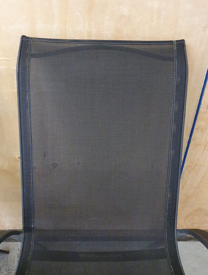 2 Matching Dark Grey Mesh Stackable Garden Chairs with Metal Frame - EL104446 / EL104447