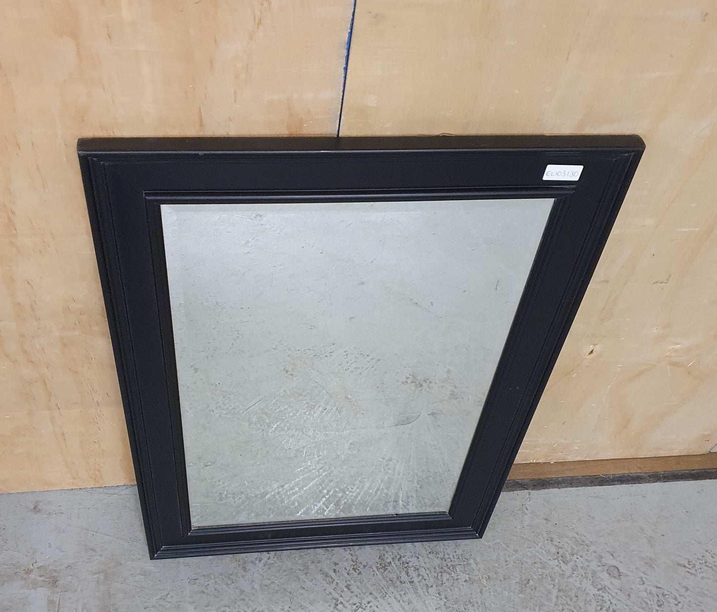 Black Large Mirror with Bevelled Edges - EL103130