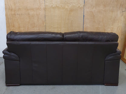 Brown Leather 2 Seater Sofa with Detachable Zipped Back Rests - 104869