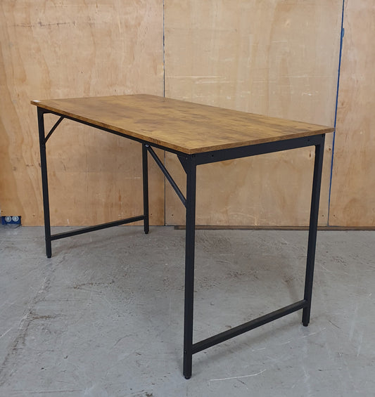 Large Modern Wood Top Desk with Black Metal Frame - 104545