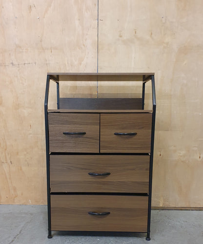 Small Storage Unit with 4 Canvas Lined Removable Drawers - 104779