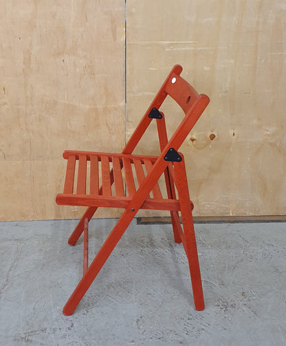 IKEA Single Red Wooden Slatted Seat Folding Chair - 103854