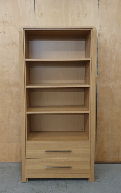 Large Tall Wood Bookcase with 2 Bottom Drawers - EL104912