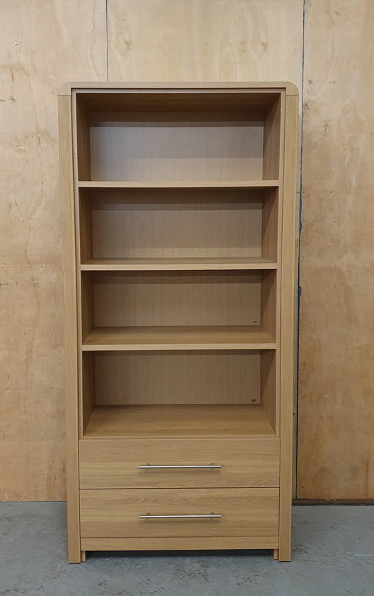 Large Tall Wood Bookcase with 2 Bottom Drawers - EL104912