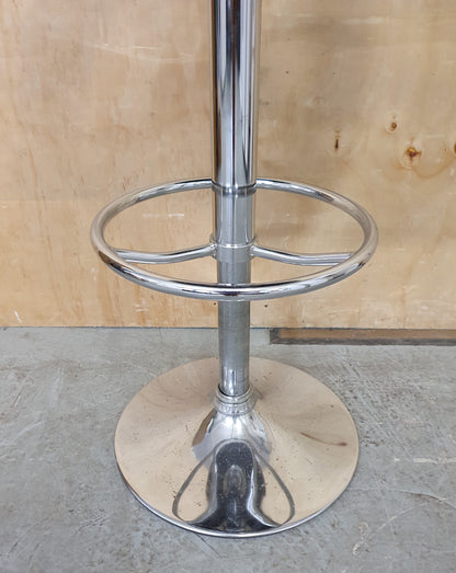Single Black Faux Leather Height Adjustable Bar Stool with Chrome Base - EL104577