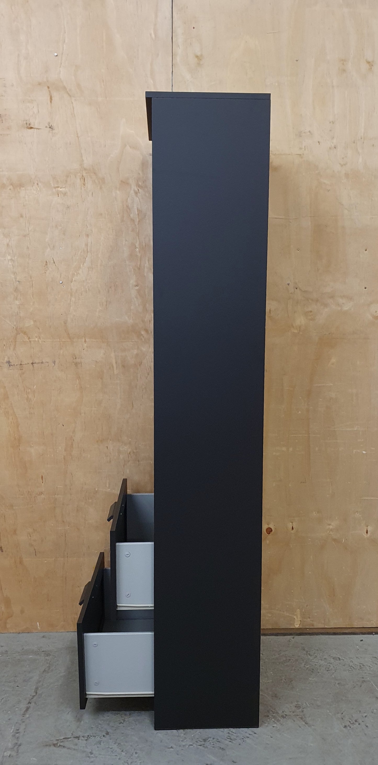 IKEA BRIMNES Tall Black Bookcase with 2 Bottom Drawers - 104792