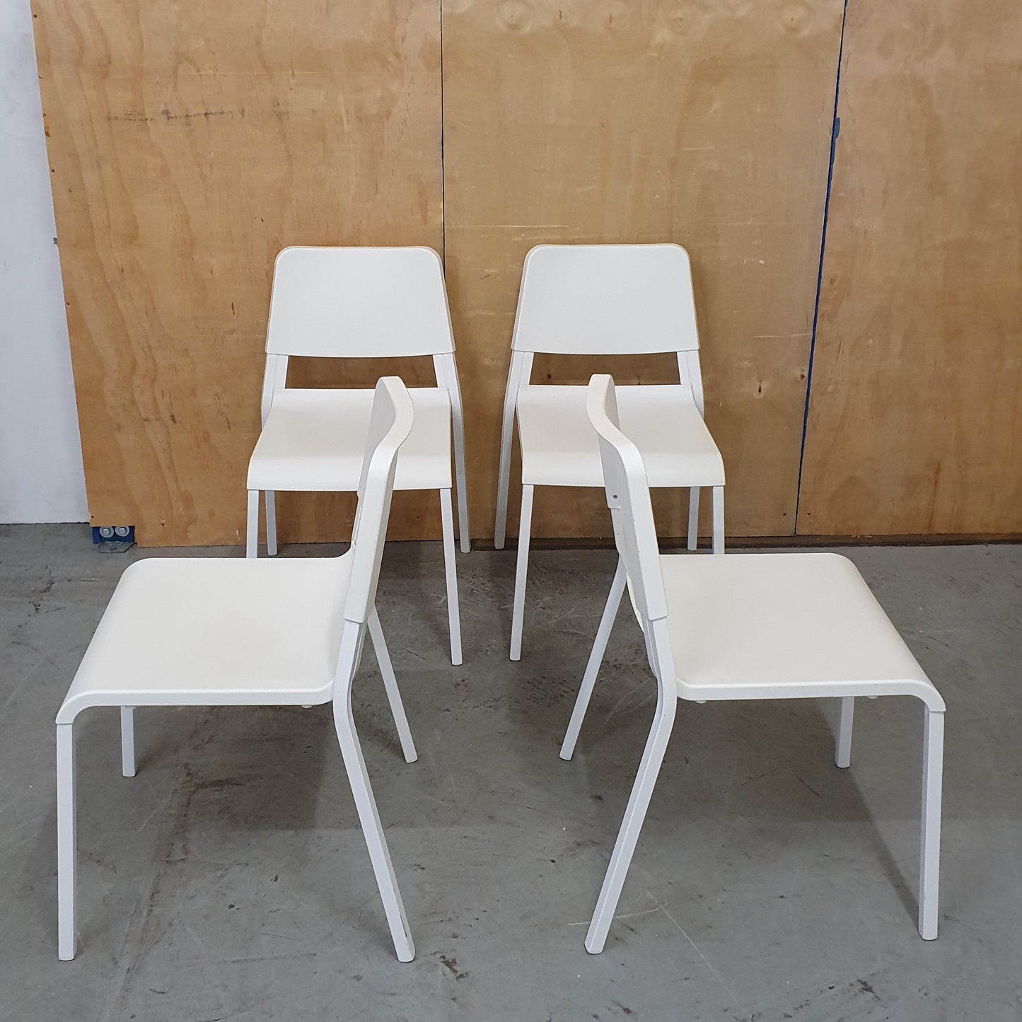 IKEA TEODORES 4 Matching White Stackable Chairs - 104944 / 104945 / 104946 / 104947