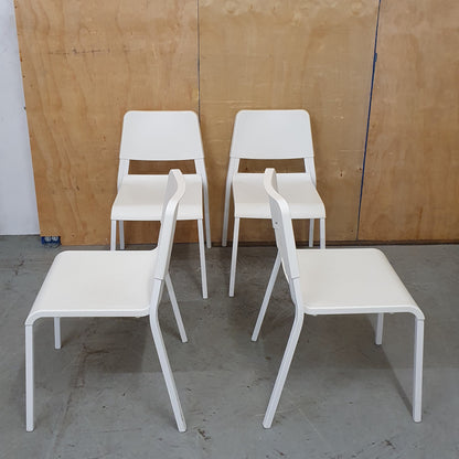 IKEA TEODORES 4 Matching White Stackable Chairs - 104944 / 104945 / 104946 / 104947