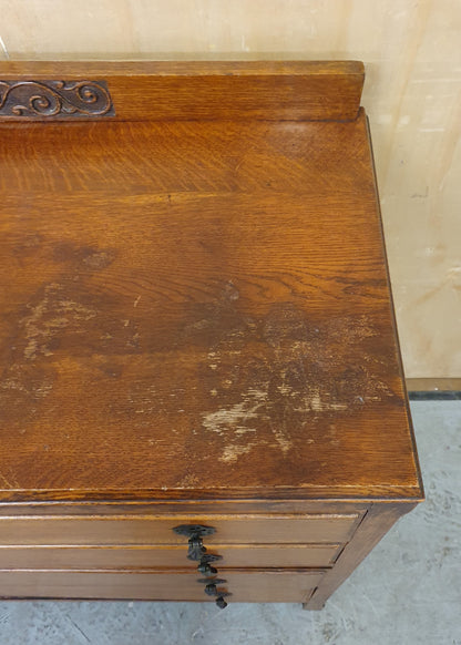 Vintage 4 Drawer Chest of Drawers with Engraved Top Panel - 104810