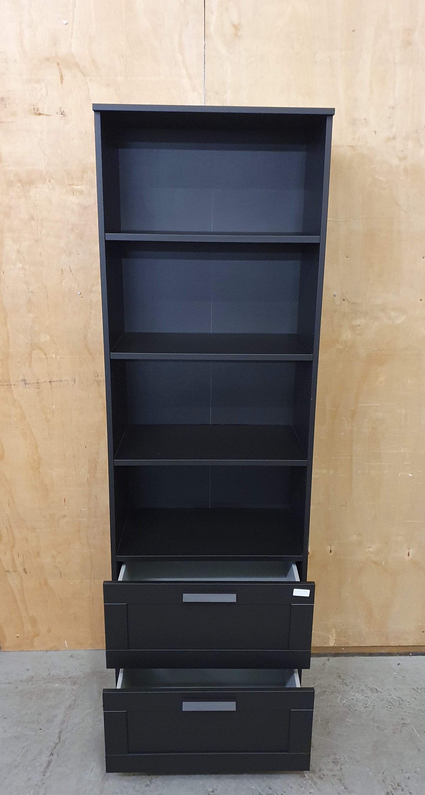 IKEA BRIMNES Tall Black Bookcase with 2 Bottom Drawers - 104792