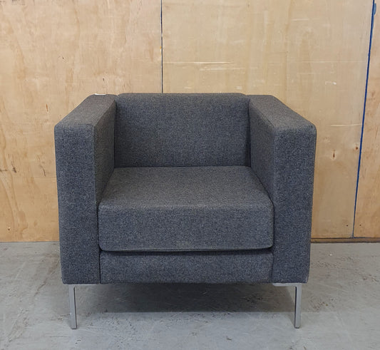 Grey Modern Armchair with Chrome Feet - RN103181