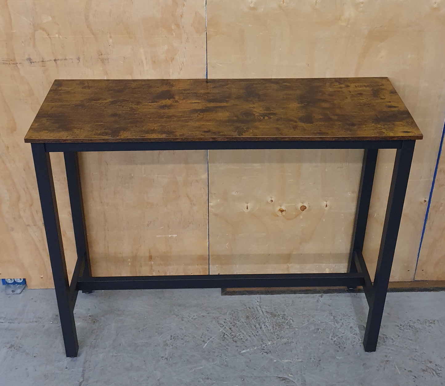 Long Wood Top Bar Table with Black Metal Frame - 104893