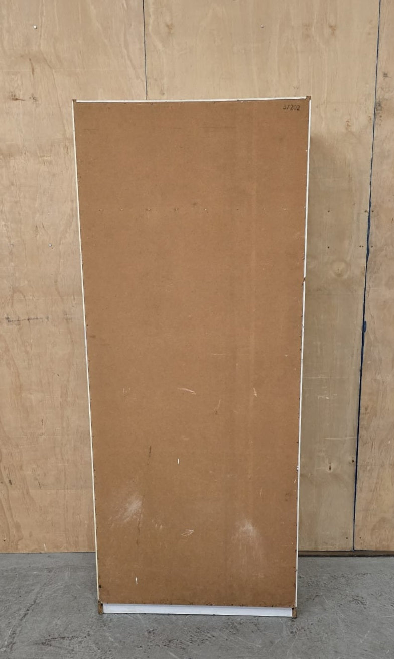 2 Door White Wood Wardrobe with Top Open Section - 110925-01