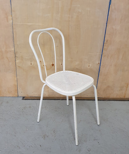 Single White Metal and Plastic Ratan Chair - 101178