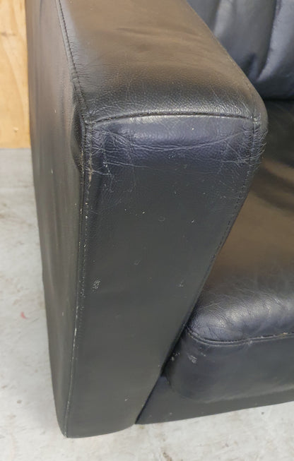 Black Leather 2 seater Sofa - 104108