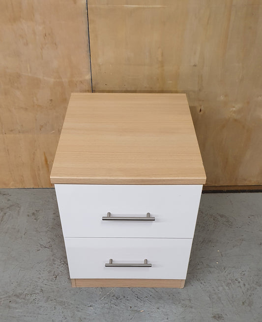 2 Drawer White Bedside Cabinet - EL100993