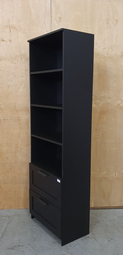 IKEA BRIMNES Tall Black Bookcase with 2 Bottom Drawers - 104792