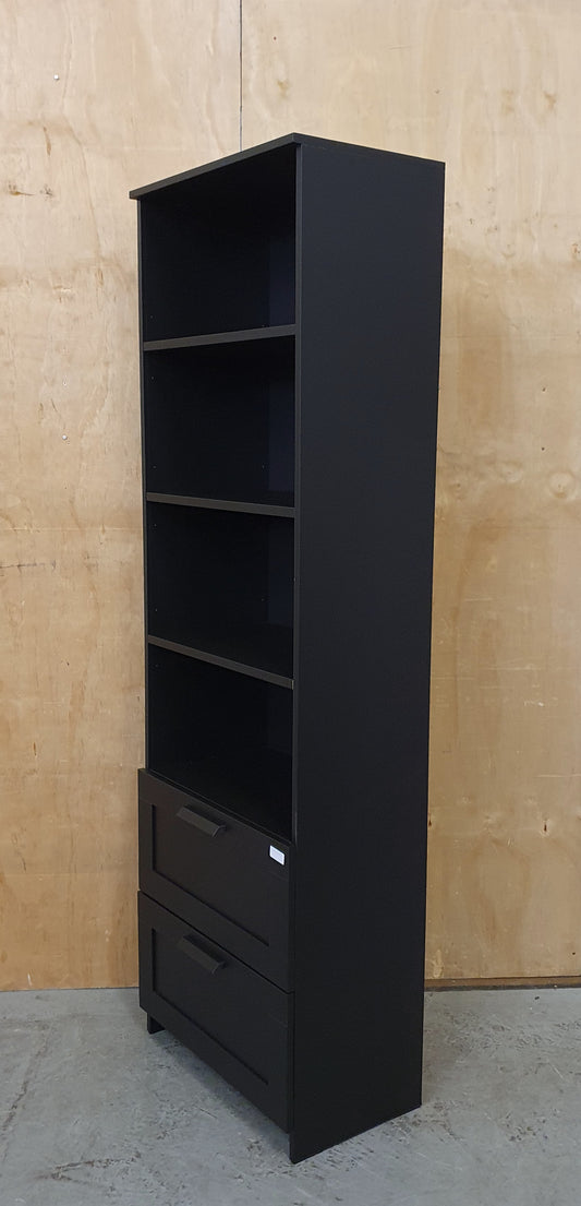 IKEA BRIMNES Tall Black Bookcase with 2 Bottom Drawers - 104792