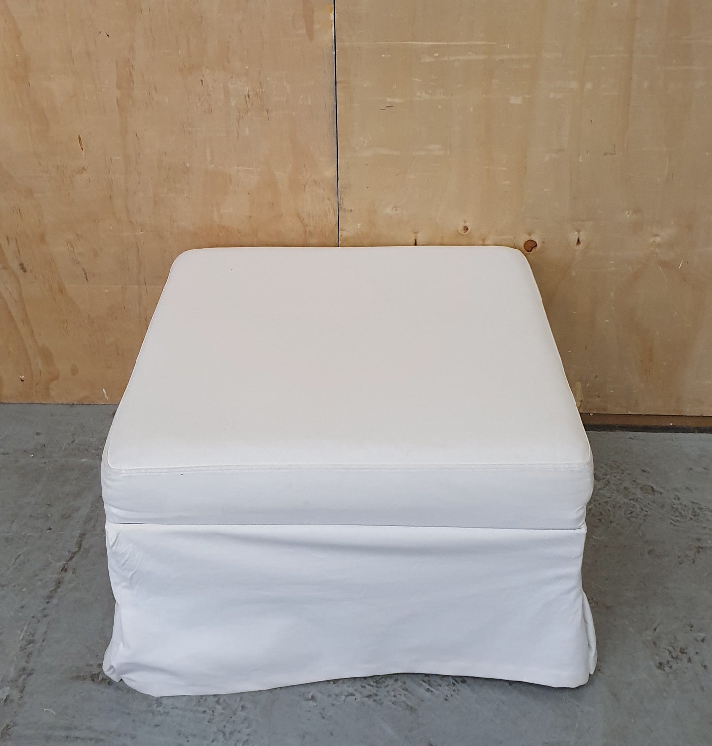 Large White Storage Ottoman with Removable Lid - 104806
