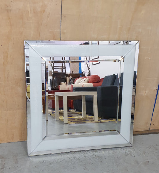 Large Hanging Mirror with Glitter Inlay and Beveled Edges - EL102840