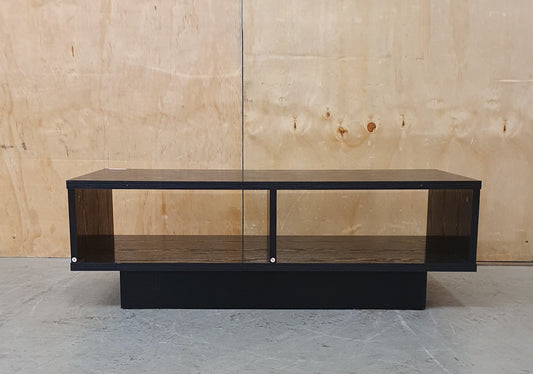 Black Gloss Low Wood Coffee Table with Hollow Middle - EL103953