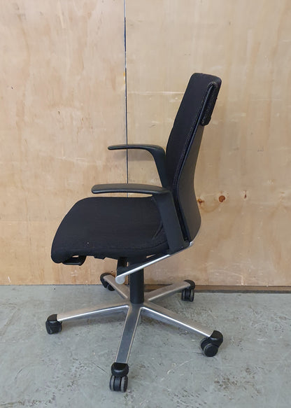 Black Fabric Office Chair on Castor Wheels - 104341