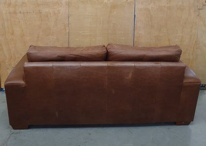 NEXT Brown Soft Leather 2 Seater Sofa Bed - 103909