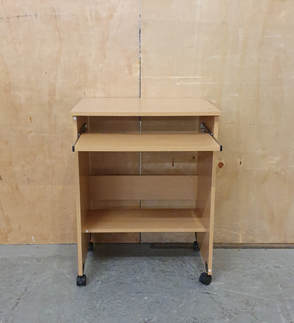 Small Wood Desk with Pull Out Shelf and Lower Shelf - EL104647