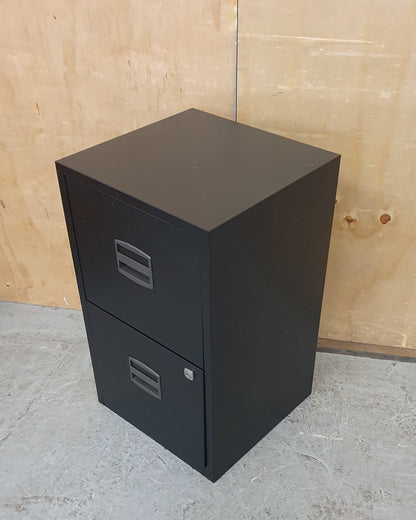 Small Black 2 Drawer Metal Filing Cabinet - 150825-11