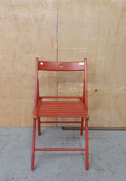 IKEA Single Red Wooden Slatted Seat Folding Chair - 103854