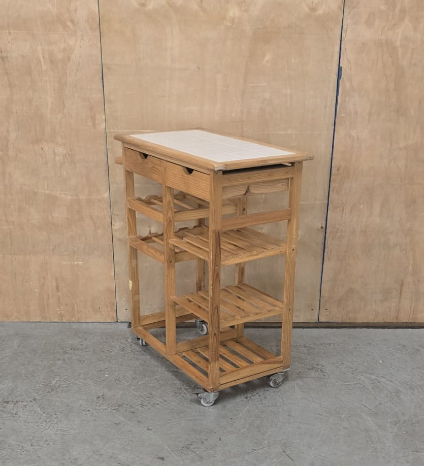 Wood Kitchen Trolly with Drawers and Shelving - 104731