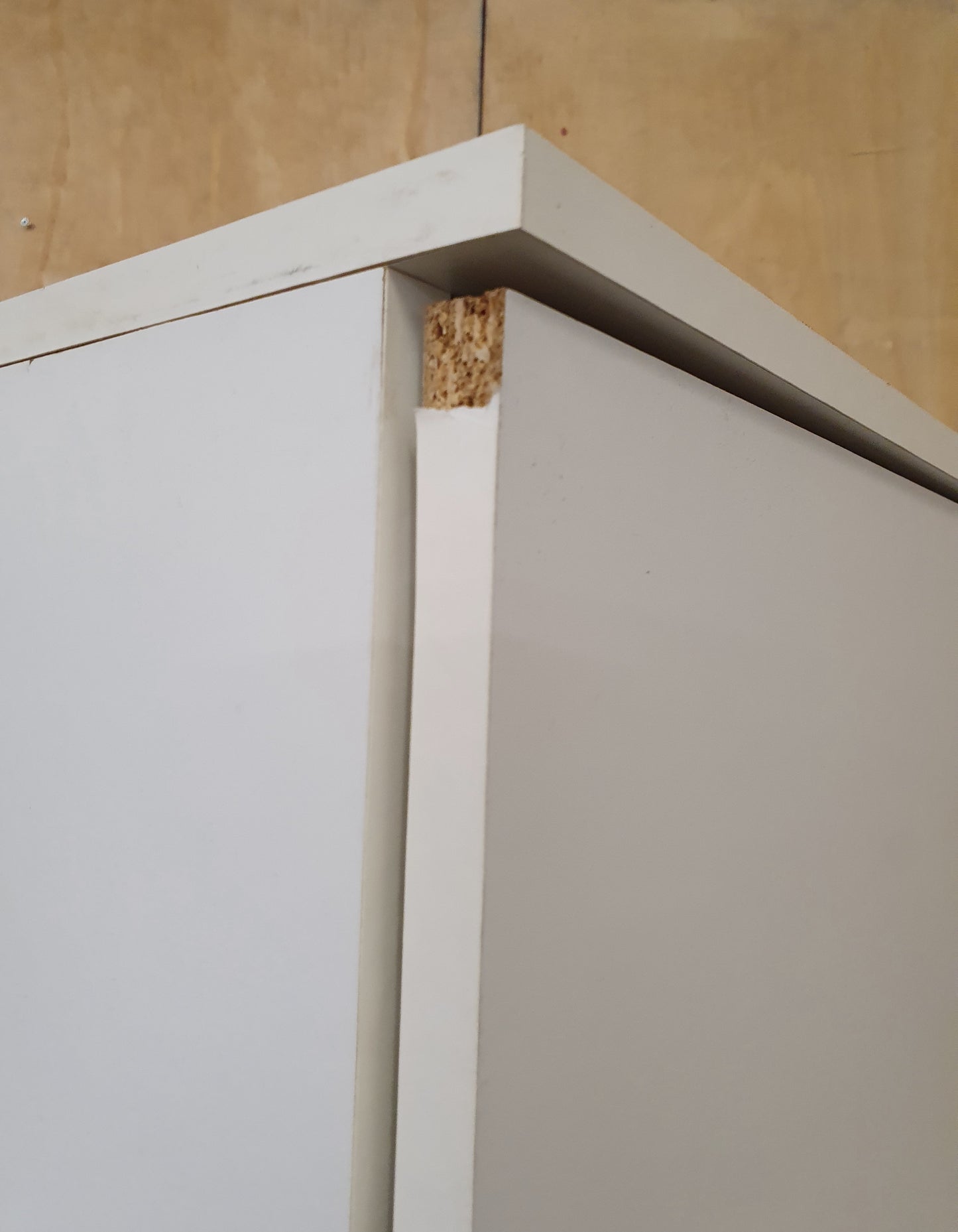 White Wood Single Door Wardrobe with 3 Internal Shelves - 104622