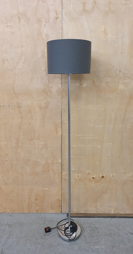 Grey Standing Lamp with Chrome Base - 102310