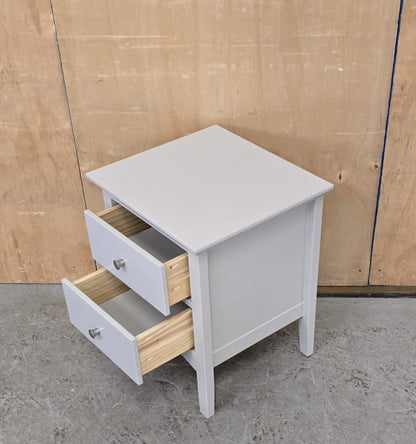 IKEA Single Light Grey Wood 2 Drawer Bedside Cabinet - 104715