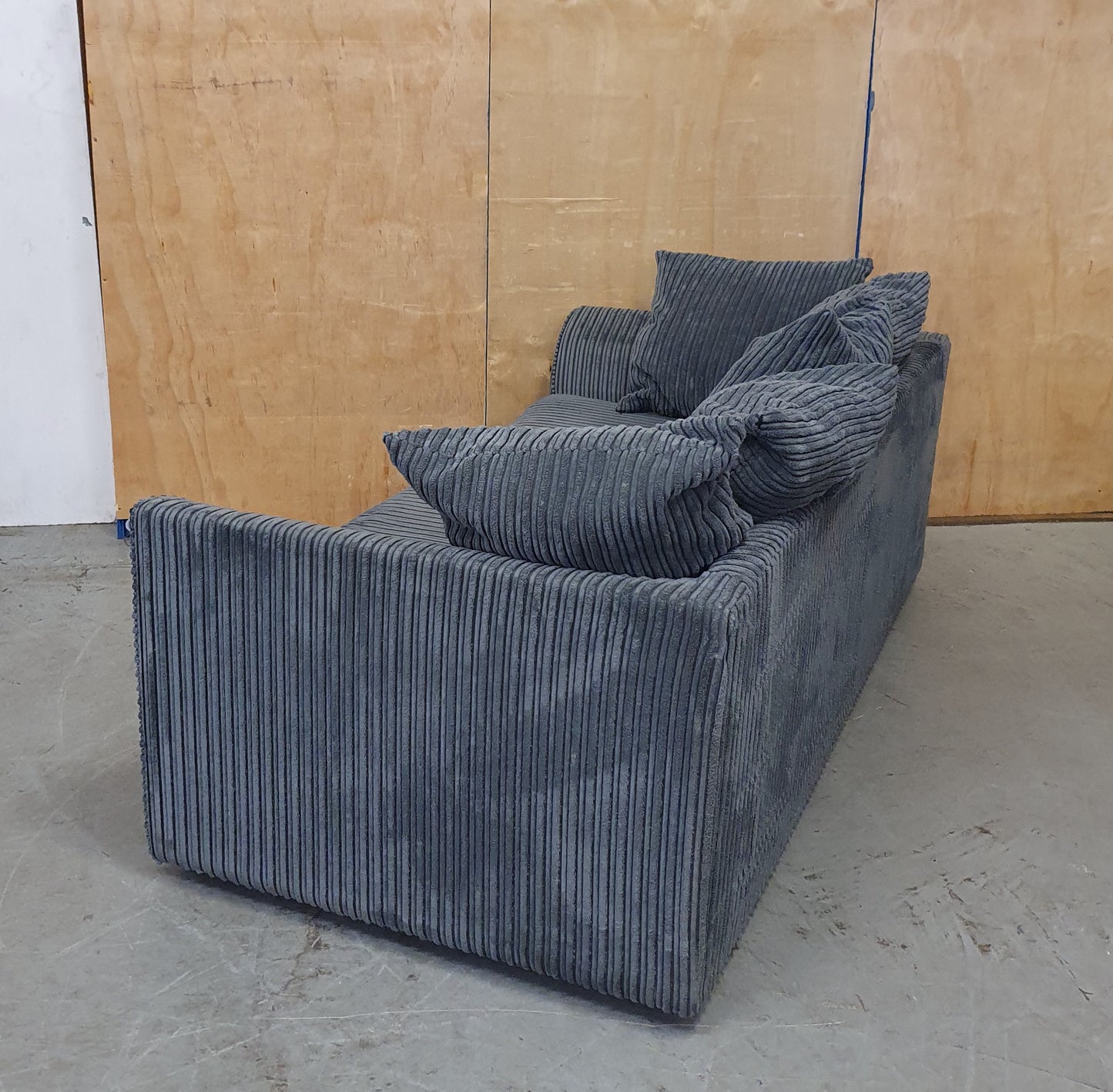 Grey Chunky Corduroy 2 Seater Sofa - 104857