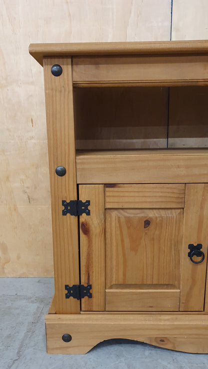 2 Door Wooden Cabinet with Black Handles and Fixtures - EL103058