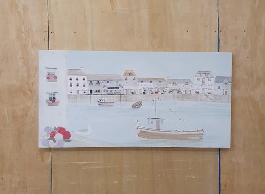HANNAH COLE Large Seaside Print Art Canvas - EL103865