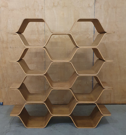 Large Hexagon Shape Wood Shelving Unit - 110925-12