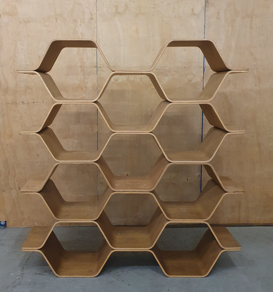 Large Hexagon Shape Wood Shelving Unit - 110925-12
