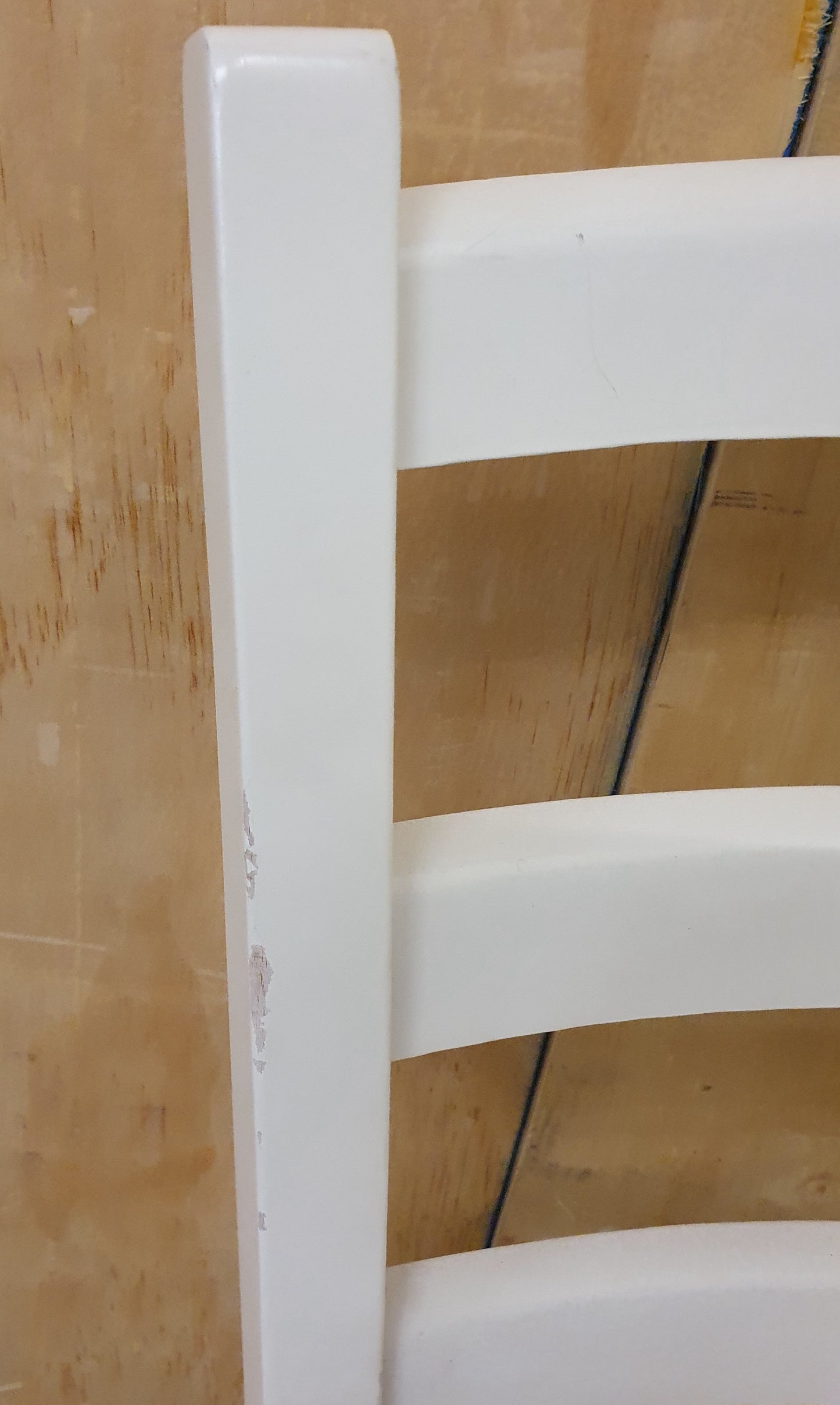 Single White Wood Chair with Straw Seat - EL104928