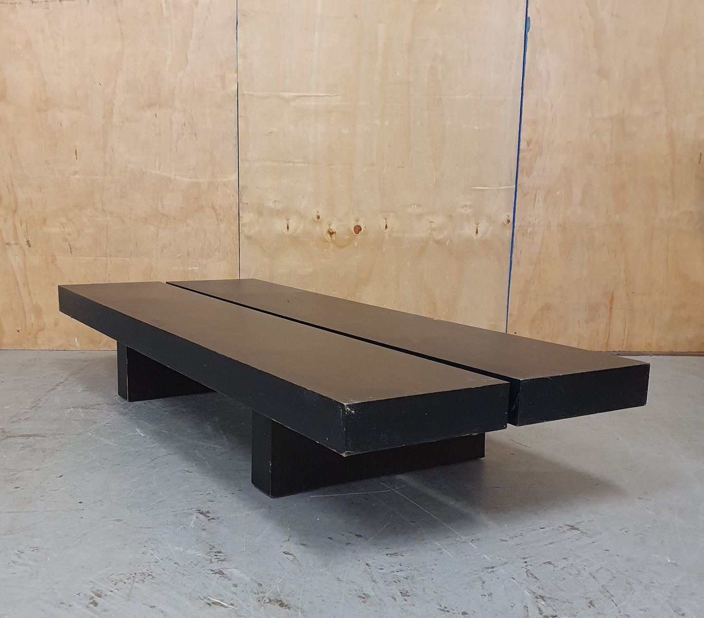 Low Dark Wood Plank Coffee Table - 104950