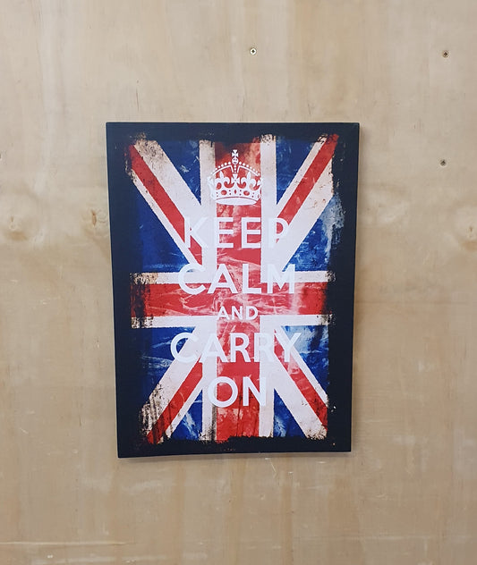 KEEP CALM AND CARRY ON Union Jack Small Art Canvas - EL103946