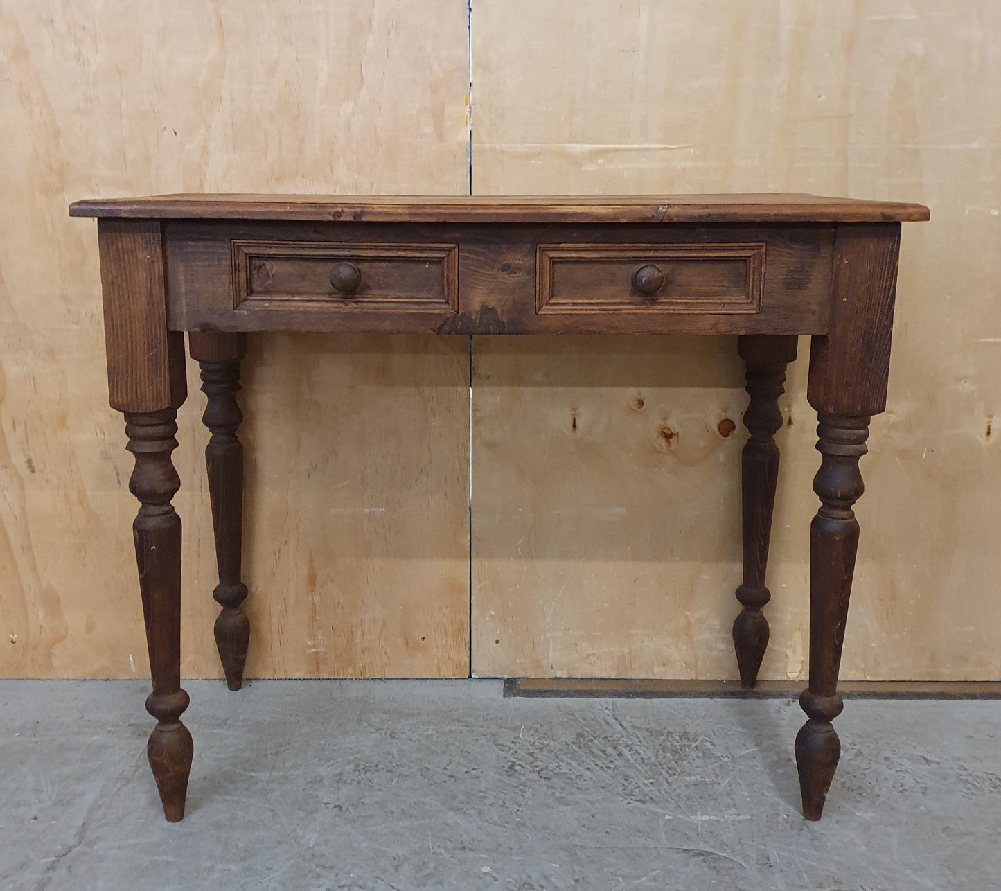 Vintage Dark Stained Wood Dressing Table with Removable Top Mirror Section - 104840