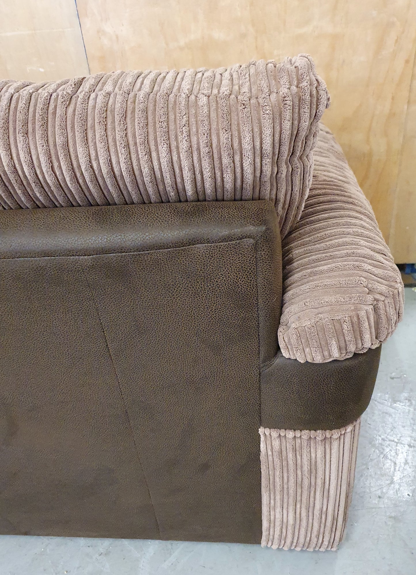 Brown Chunky Corduroy 2 Seater Sofa with Scatter Cushions - 1046111