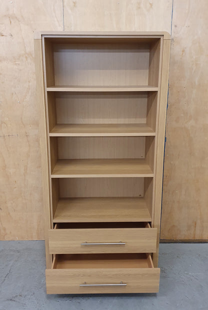 Large Tall Wood Bookcase with 2 Bottom Drawers - EL104912
